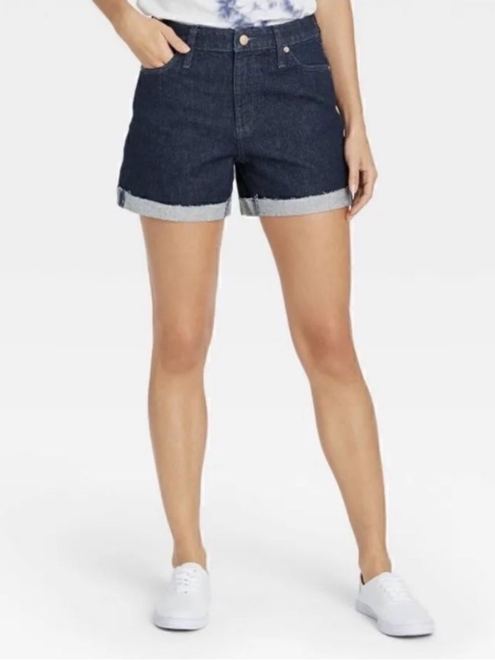 Denim Midi Shorts